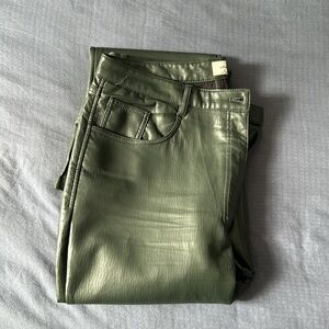 Wilfred Dark Green Leather Pants